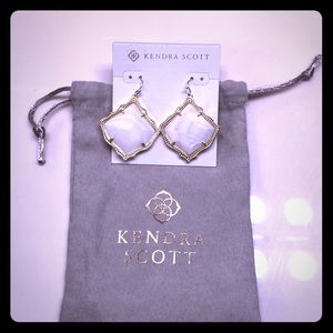 Kendra Scott white with gold drop earrings